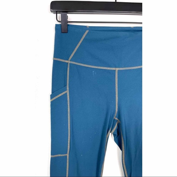 Prana Womens Pants Leggings Side Pockets Teal Small Yoga Athletic - Picture 2 of 5